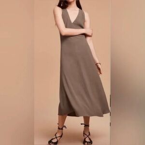 WILFRED Cataphore  Dress Brown V Neck Sleeveless MIDI Size 0